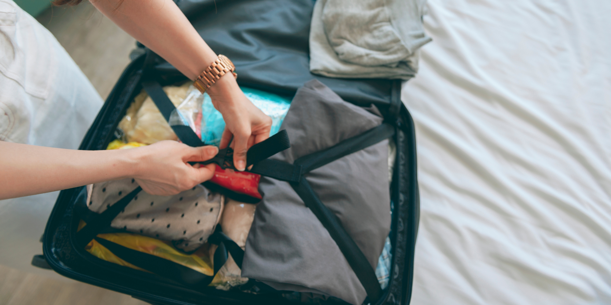 suitcase with clothes for travel